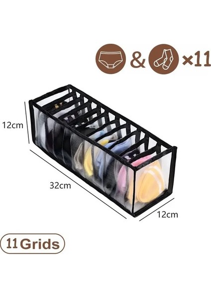 11GIRDS-SIYAH 16 Cepler Dolap Cepleri Temizle Asılı Çanta Çorap Sutyen Iç Kırtasiye Raf Askı Depolama Yerden Tasarruf Düzenli Organizatör (Yurt Dışından)