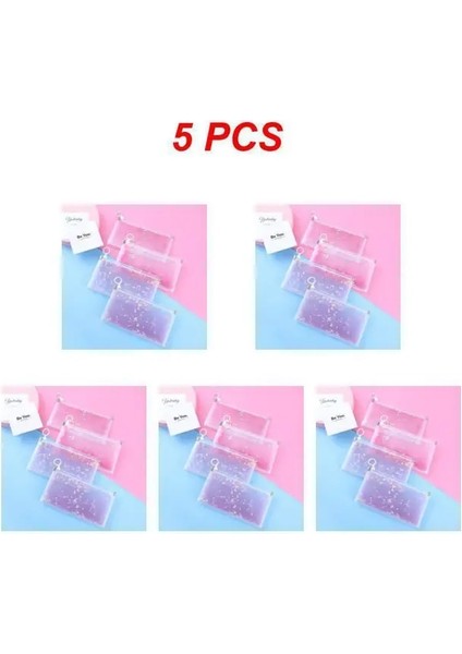 Stil B 5 Adet 1 ~ 5 Adet Karikatür Kırtasiye Çantası Snap Düğmesi Kalem Kutusu Sevimli Uzay Tavşan Yaratıcı Şeffaf Su Geçirmez Çocuk Kalem Depolama (Yurt Dışından)