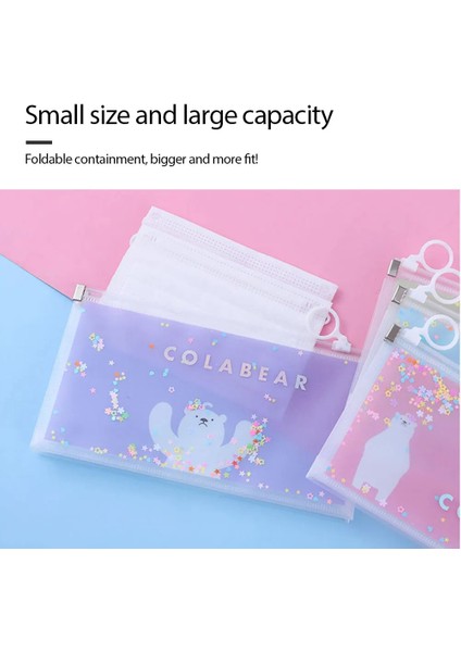 Stil B 5 Adet 1 ~ 5 Adet Karikatür Kırtasiye Çantası Snap Düğmesi Kalem Kutusu Sevimli Uzay Tavşan Yaratıcı Şeffaf Su Geçirmez Çocuk Kalem Depolama (Yurt Dışından) modelleri