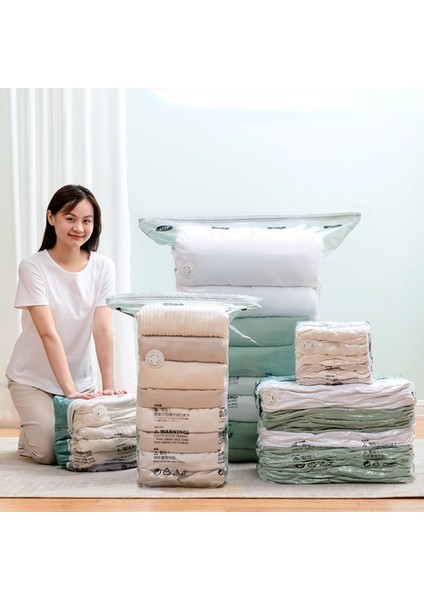 L (80X100CM) Hava Pompası Olmayan Vakum Torbaları Sıkıştırma Torbası Büyük Kapasiteli Yorgan Giyim Bitirme Saklama Çantası Seyahat Yerden Tasarruf Organizatör (Yurt Dışından)