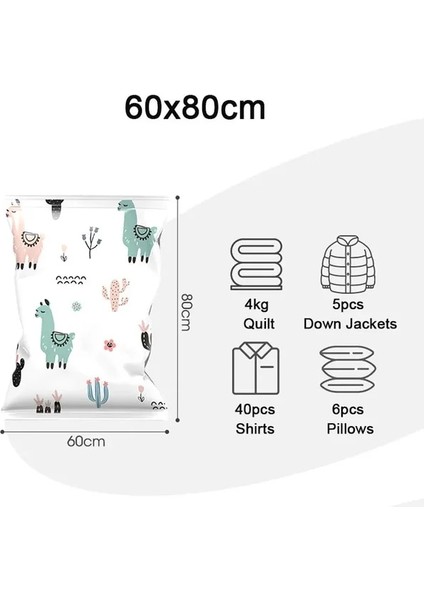 C- 60X80CM 3 Parça 6 Stil Vakum Torbası Elbise Yorgan Saklama Torbaları Ev Düzenleyici Seyahat Sıkıştırılmış Organizasyon Yerden Tasarruf Yatak Mühür Paketi (Yurt Dışından)
