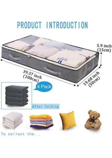 Gri Hızlı Erişim Saklama Çantası Verimli Yatak Altı Depolama Çözümleri Giysiler Için Dayanıklı Kaplar Battaniyeler Kitaplar Alanı En Üst Düzeye Çıkarır (Yurt Dışından) fırsatları