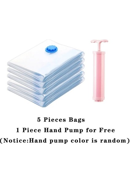 5ADD 1 Adet El Pompası Jumbo 80X120CM Vakumlu Saklama Torbaları Giysi Yastıkları Yatak Takımları Daha Fazla Yer Tasarrufu Kilitli Torba Sıkıştırma Mühür Fermuarlı Gardırop Organizatör (Yurt Dışından)