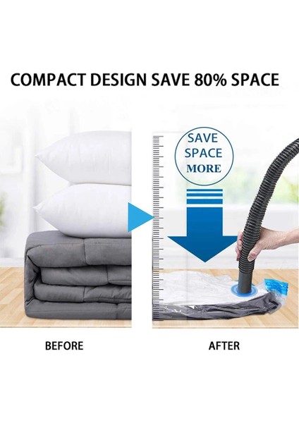 5ADD 1 Adet El Pompası Jumbo 80X120CM Vakumlu Saklama Torbaları Giysi Yastıkları Yatak Takımları Daha Fazla Yer Tasarrufu Kilitli Torba Sıkıştırma Mühür Fermuarlı Gardırop Organizatör (Yurt Dışından) modelleri