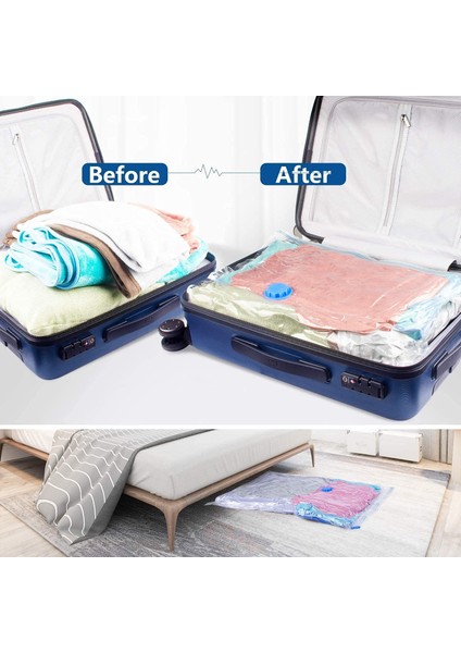 Pompalı 4 Paket Çanta 80X100CM 10/6/4 Paket Uzay Tasarruf Çantaları Elbise Organizatörü Vakum Saklama Mühürleyen Çantalar Battaniyeler Elbise Yastıkları Yorganlar El Pompalı (Yurt Dışından) fırsatları