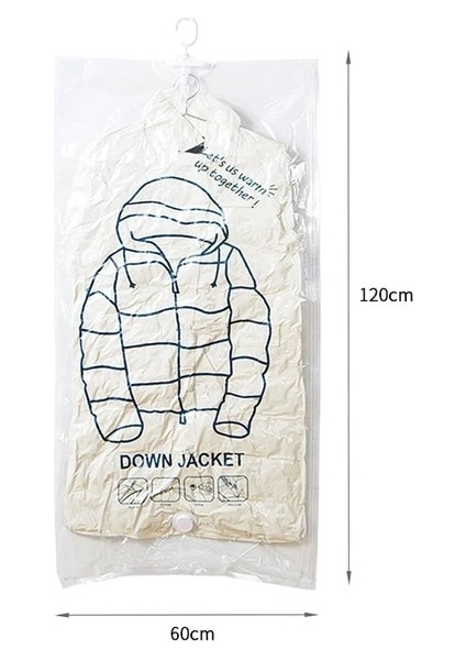 67X120 cm Asılı Vakum Saklama Torbaları Giysiler Için, Yer Tasarrufu Çanta Mühür Saklama Çantası Giyim Çanta Dolap Organizatör Sıkıştırılmış Çanta (Yurt Dışından)