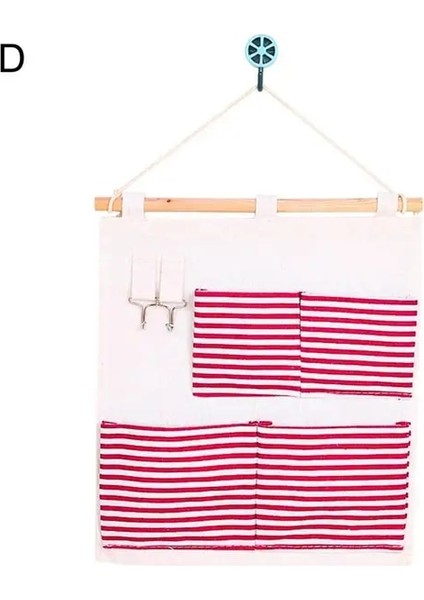 D 5 Izgaralar Saklama Çantası Duvar Asılı Aşınmaya Dayanıklı Pamuk Keten Yerden Tasarruf Güçlü Yükleme Telefon Tutucu Saklama Kesesi Ev Için (Yurt Dışından)