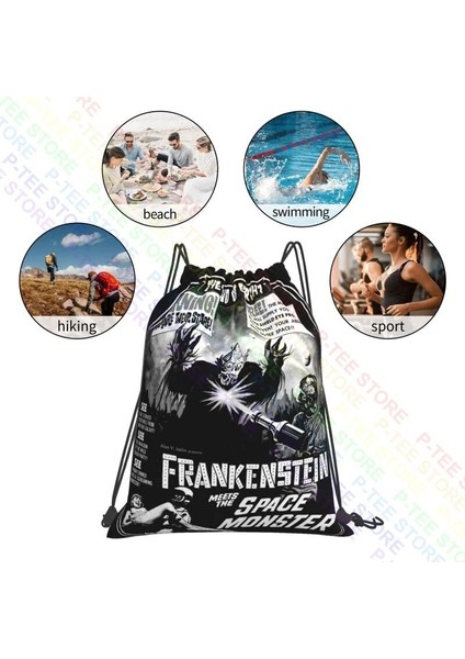 Resim Gösterisi Olarak 50X80 cm Frankenstein Uzay Canavarıyla Buluşuyor Ipli Çanta Spor Çantası Seyahat Yeni Stil Spor Çantası Büyük Kapasiteli (Yurt Dışından) fırsatları