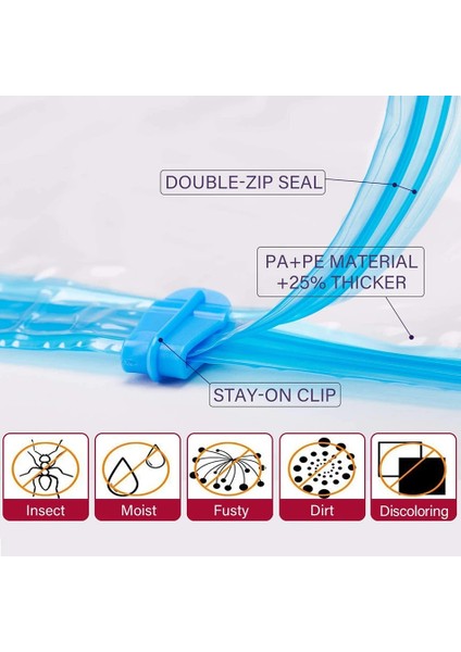 Pompalı 5 Paket Çanta 40X50CM 5/10 Adet Giysiler Için Dayanıklı Vakum Saklama Torbaları Yastıklar Yatak Örtüsü Daha Fazla Yerden Tasarruf Sıkıştırma Seyahat El Pompası Mühür Fermuar (Yurt Dışından) fırsatları