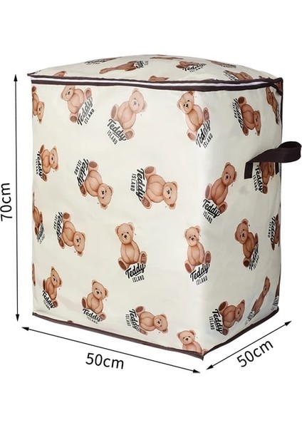 BEAR-50X50X70CM 180L Yorgan Saklama Kutusu Toz Geçirmez Organizatörler Dokunmamış Dolap Yerden Tasarruf Çantası Ev Taşıma Yatak Kutusu Seyahat Depolama Organizasyonu (Yurt Dışından)