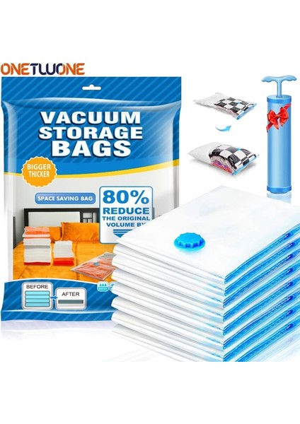 1 Adet 40X60 1/5/10 Adet Vakumlu Saklama Torbaları, Yatak Takımı, Yastıklar, Havlu, Giysi Için Space Saver Seyahat Saklama Çantası, El Pompası Ile, Vakum Torbası Paketi (Yurt Dışından) indirimleri