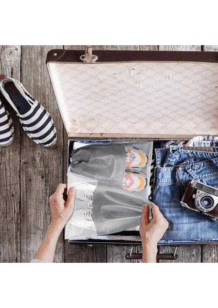 Gri 32CM x 44CM-15 Adet 5-15 Adet Seyahat Ayakkabı Çantası Büyük Taşınabilir Ipli Ayakkabı Saklama Torbaları Dokunmamış Toz Geçirmez Kese Yerden Tasarruf Organizatör Ayakkabı Için (Yurt Dışından) fırsatları