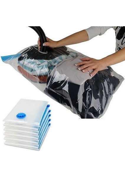 50X60CM Uygun Vakum Poşeti Depolama Ev Düzenleyici Şeffaf Elbise Organizatör Mühür Sıkıştırılmış Seyahat Tasarruflu Çanta Paketi (Yurt Dışından)