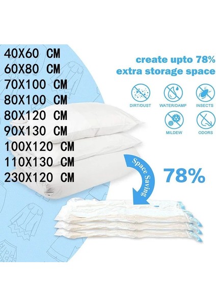 Elektrikli Pompa 100X130 cm Vakum Saklama Çantası, Yatak, Yastık, Havlu, Giysi ve Diğer Yerden Tasarruf Sağlayan Seyahat Saklama Çantası, Saklama Çantası, (Yurt Dışından) modelleri