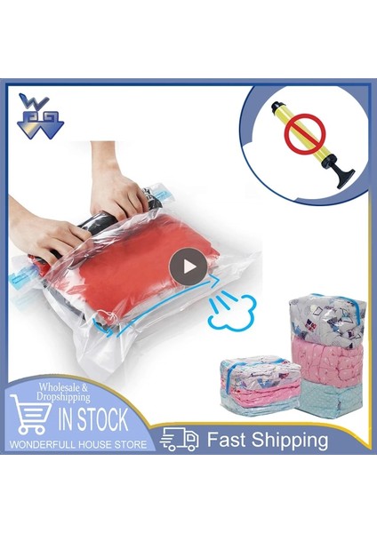 Temizle 1 Adet Çanta 50X70CM 1/5 Adet Vakum Paketleme Roll Up Uzay Tasarruf Çantaları Bagaj Mühür Vakum Çanta Seyahat Sıkıştırma Organizatör Seyahat Essentials (Yurt Dışından) fırsatları