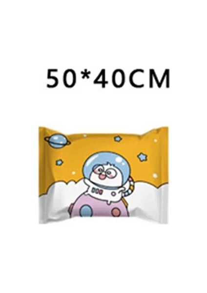 40X50 cm Yeni Ev Vakum Sıkıştırma Mühür Çanta Giysi Yorgan Yatak Organizatör Karikatür Ördek Seyahat Büyük Saklama Çantası Space Saver (Yurt Dışından)