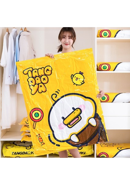 40X50 cm Yeni Ev Vakum Sıkıştırma Mühür Çanta Giysi Yorgan Yatak Organizatör Karikatür Ördek Seyahat Büyük Saklama Çantası Space Saver (Yurt Dışından) fiyatları