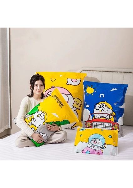 40X50 cm Yeni Ev Vakum Sıkıştırma Mühür Çanta Giysi Yorgan Yatak Organizatör Karikatür Ördek Seyahat Büyük Saklama Çantası Space Saver (Yurt Dışından) indirimleri