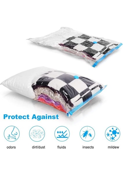 S Vakum Torbası Giysiler Için Seyahat Yerden Tasarruflu Mühür Paket Saklama Çantası Vana ile Şeffaf Sınır Katlanır Sıkıştırılmış Organizatör (Yurt Dışından) indirimleri