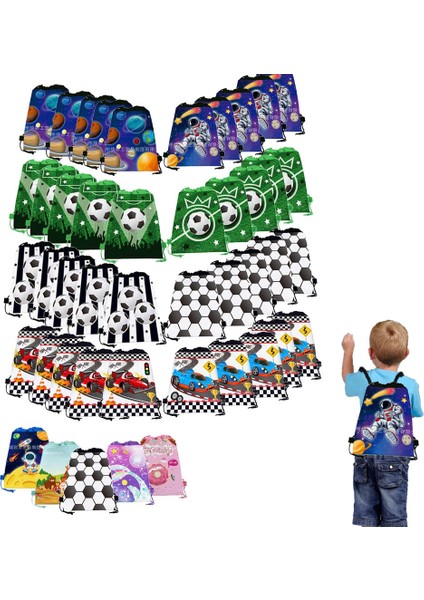 Stil 5 50 Adet 10-50 Paket Ipli Sırt Çantası Futbol Uzay Araba Yarışı Ipli Çanta Erkek Kız Doğum Günü Partisi Favor Goodie Çanta (Yurt Dışından) fiyatları