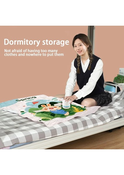 1 El Pompası S(10CM以下) Elbise Saklama Torbası Için Vakum Torbası Valfli Şeffaf Kenar Katlanır Sıkıştırılmış Organizatör Seyahat Yerden Tasarruflu Mühür Paketi (Yurt Dışından) fırsatları