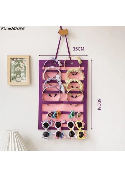 A6 Saç Fiyonkları Organizatör Büyük Kapasiteli Kafa Bandı Tutucu Duvar Asılı Saç Tokası Depolama Askı Yerden Tasarruf Sağlayan Saç Kızlar Oda Duvar Dekoru (Yurt Dışından)