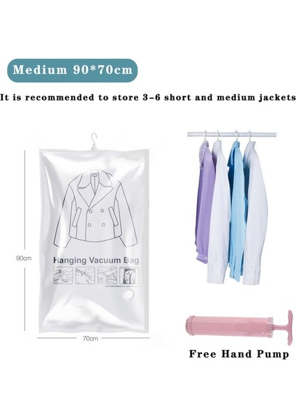 90X70CM 5 Adet Dolap Asılı Vakum Saklama Çantası Askı ile Kalınlaşmak Anti-Toz Saklama Dolabı Organizatör Space Saver Çanta Toz Geçirmez Kapak Çanta (Yurt Dışından)