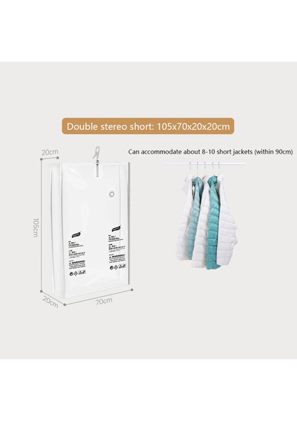 135X70X20X20CM 2 Adet Space Saver Plastik Vakum Torbası Sıkıştırılmış Depolama Asılı Çanta Üç Boyutlu Giyim Elbise Dolabı Organizatör Depolama (Yurt Dışından) indirimleri