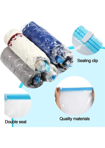 15 Paket 35CM x 50CM 6/15 Paket Çift Fermuarlı Mühürlü Premium Seyahat Roll-Up Vakumlu Saklama Torbaları Ev Ambalaj Organizatörleri Yerden Tasarruflu Sıkıştırma Torbaları (Yurt Dışından) indirimleri