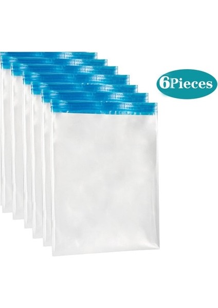 6 Paket 40 cm x 60 cm El Değirmeni Vakum Torbası Yorgan Giysi Saklama Çantası Seyahat Organizatörleri Için Sıkıştırma Torbaları Bagaj Aksesuarlarınızda Yerden Tasarruf Edin (Yurt Dışından)