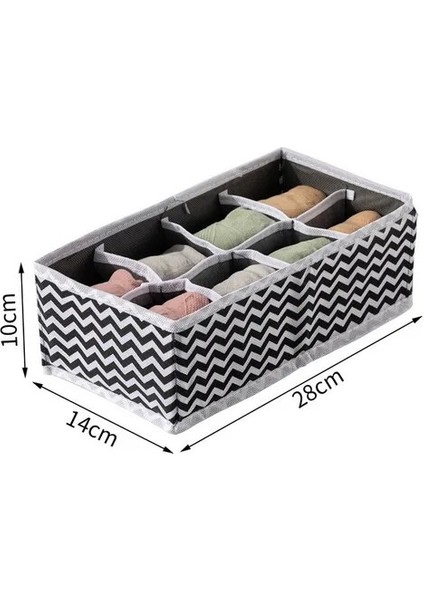 28X14X10CM-8 Izgaralar Gri 24 Izgara Saklama Kutusu Dokumasız Dayanıklı Yıkanabilir Yer Tasarrufu Katmanlı Düzenleme Pantolon Elbise Iç Giyim Gardırop Saklama (Yurt Dışından)