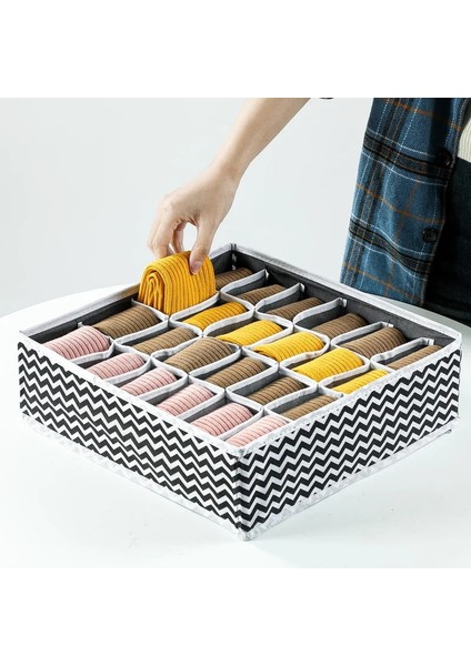 28X14X10CM-8 Izgaralar Gri 24 Izgara Saklama Kutusu Dokumasız Dayanıklı Yıkanabilir Yer Tasarrufu Katmanlı Düzenleme Pantolon Elbise Iç Giyim Gardırop Saklama (Yurt Dışından) fırsatları