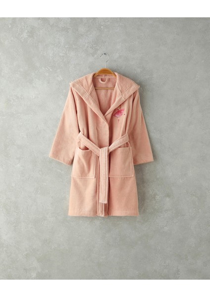 Ballerina Kadife Çocuk Bornoz 6-8 Yaş Pembe