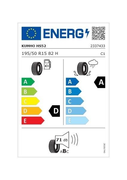 195/50 R15 82H Ecsta Hs52 Oto Yaz Lastiği (Üretim Yılı: 2024 )