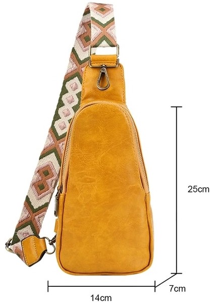 Kadınlar Için Sarı Göğüs Çantası Küçük Crossbody Sling Omuz Deri Bel Fanny Paketleri Kemer Çantası Kılıfı Göğüs Çantası Alışveriş Seyahat Çantaları (Yurt Dışından)