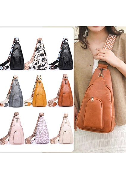 Kadınlar Için Sarı Göğüs Çantası Küçük Crossbody Sling Omuz Deri Bel Fanny Paketleri Kemer Çantası Kılıfı Göğüs Çantası Alışveriş Seyahat Çantaları (Yurt Dışından)