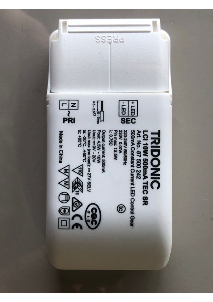 Trıdonıc LED Driver Lcı 10W 500MA Tec Sr
