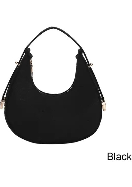 Siyah Moda Kadın Çanta Koltukaltı Omuz Çantası Küçük Omuz Çanta Koltukaltı Çanta Marka Debriyaj Kadın Hobos Yaz Basit Çanta Bolso (Yurt Dışından)