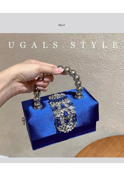Siyah 18X8.5X10CM Lüks Saten Kare Kutu Kadın Çanta Kristal Parlak Rhinestones Elmas Gece Çantası Düğün Parti Debriyaj Çanta Crossbody Çanta (Yurt Dışından) modelleri