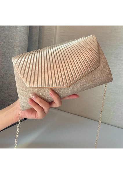 Altın Parlak Glitter Kadın Çanta Tasarımcısı Çanta Lüks Zincir Omuz Çantası Balo Bayanlar Debriyaj Akşam Çanta Kadın Ziyafet Bileklik Çanta (Yurt Dışından) fiyatları