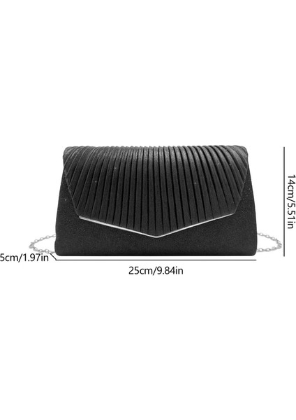 Siyah Parlak Glitter Kadın Çanta Tasarımcısı Çanta Lüks Zincir Omuz Çantası Balo Bayanlar Debriyaj Akşam Çanta Kadın Ziyafet Bileklik Çanta (Yurt Dışından)