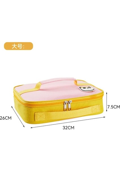 Pembe L Öğle Yemeği Çantası Gıda Termal Çanta Kalınlaşmak Kare Bento Piknik Çantası Büyük Kapasiteli Yemek Konteyner Çanta Bolsas De Almuerzo Lonchera (Yurt Dışından)