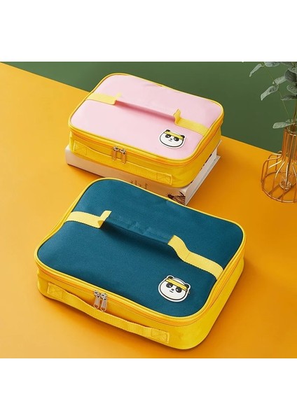 Pembe L Öğle Yemeği Çantası Gıda Termal Çanta Kalınlaşmak Kare Bento Piknik Çantası Büyük Kapasiteli Yemek Konteyner Çanta Bolsas De Almuerzo Lonchera (Yurt Dışından) fiyatları
