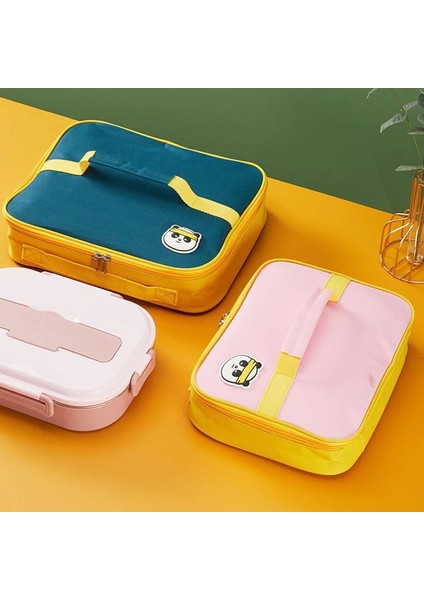 Pembe L Öğle Yemeği Çantası Gıda Termal Çanta Kalınlaşmak Kare Bento Piknik Çantası Büyük Kapasiteli Yemek Konteyner Çanta Bolsas De Almuerzo Lonchera (Yurt Dışından) indirimleri