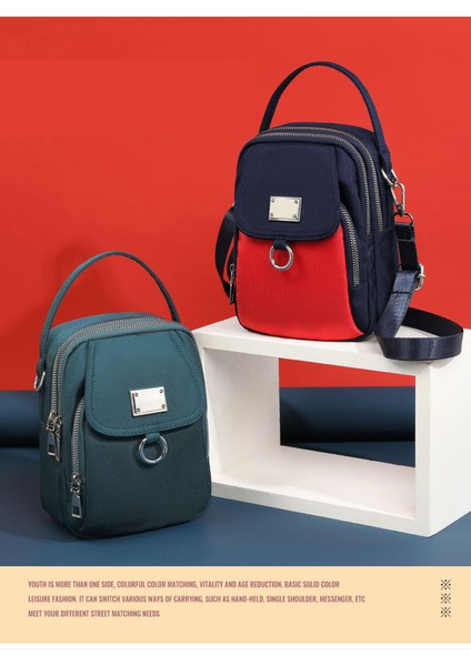 Stil C 2022 Moda Kadın Askılı Çanta Naylon Su Geçirmez Fermuarlı Kadın Omuz Paketi Büyük Kapasiteli Kızlar Seyahat Crossbody Çanta (Yurt Dışından)