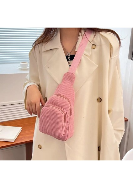 Mavi Yeni Kadın Göğüs Paketi 2023 Kadınlar Için Çanta Kadın Askılı Çanta Crossbody Omuz Göğüs Çantası Rahat Kızlar Kadife Messenger Paketi (Yurt Dışından)