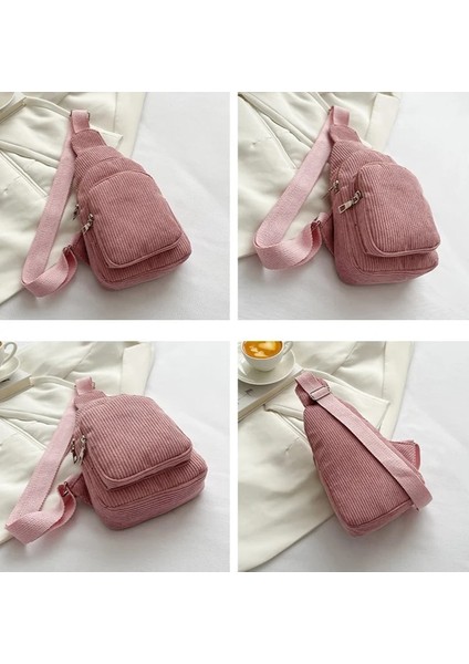 Mavi Yeni Kadın Göğüs Paketi 2023 Kadınlar Için Çanta Kadın Askılı Çanta Crossbody Omuz Göğüs Çantası Rahat Kızlar Kadife Messenger Paketi (Yurt Dışından)