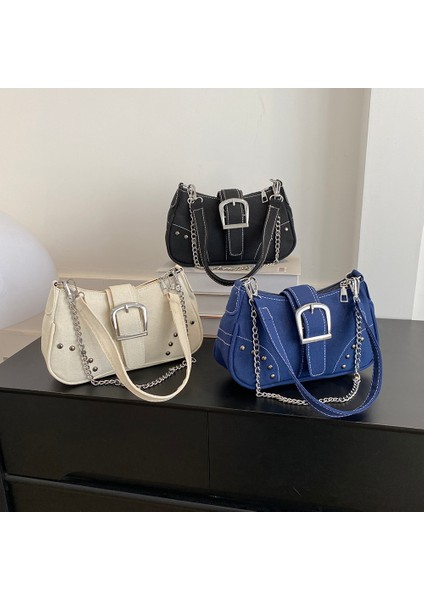 Beyaz Kadın Moda Koltuk Altı Çanta Y2K Rahat Koltuk Altı Çanta Kanvas Serin Koltuk Altı Çanta Fermuar Kapatma Çok Yönlü Arkadaş Çanta (Yurt Dışından) fiyatları