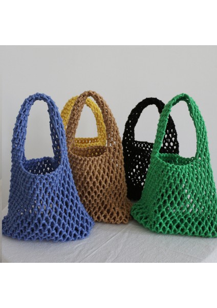 Turuncu Innerbag ile Yaklaşık 20X7X17 cm Tığ El Örgü Çanta Macaron Pamuk Halat Hollow Out Çanta Hasır Çanta Kore Plaj Dokuma File Çanta (Yurt Dışından) modelleri