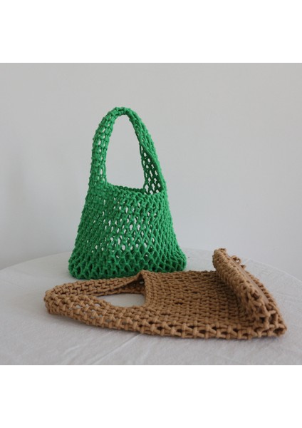 Turuncu Innerbag ile Yaklaşık 20X7X17 cm Tığ El Örgü Çanta Macaron Pamuk Halat Hollow Out Çanta Hasır Çanta Kore Plaj Dokuma File Çanta (Yurt Dışından) indirimleri